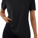 AUTOMET Women's Workout Tops Short Sleeve Gym Shirts Summer Athletic Yoga Tshirts Loose Fit Casual Clothes 2025